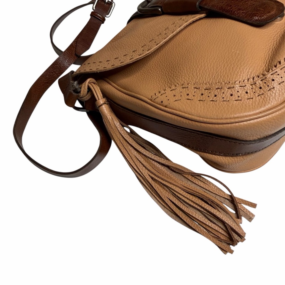 CARLA MANCINI Hayley Light Tan Brown Leather Crossbody Bag Purse NWT Wester - Picture 3 of 11